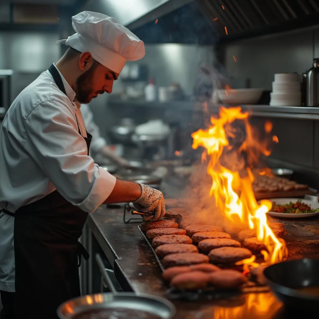Preparación de hamburguesas